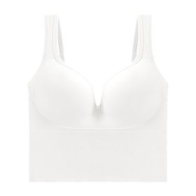 Sports Bra Beauty Back Soft Support Shoulder Strap (Option: White-XL)